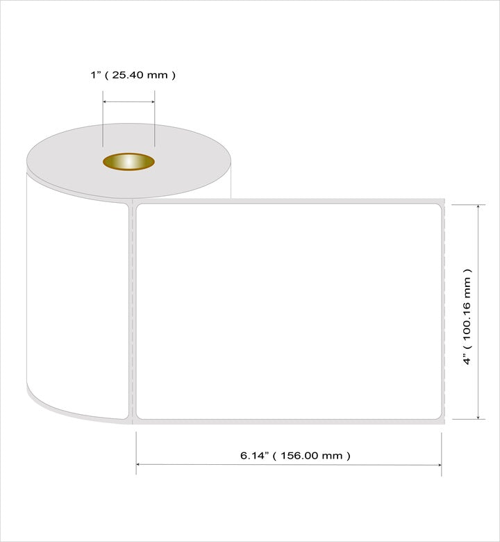 Roleti 4 Rolls Pack Labels 4" x 6” - Direct Thermal Label Rolls, 350 Labels per roll, 1400 Labels per Pack, 1" Core